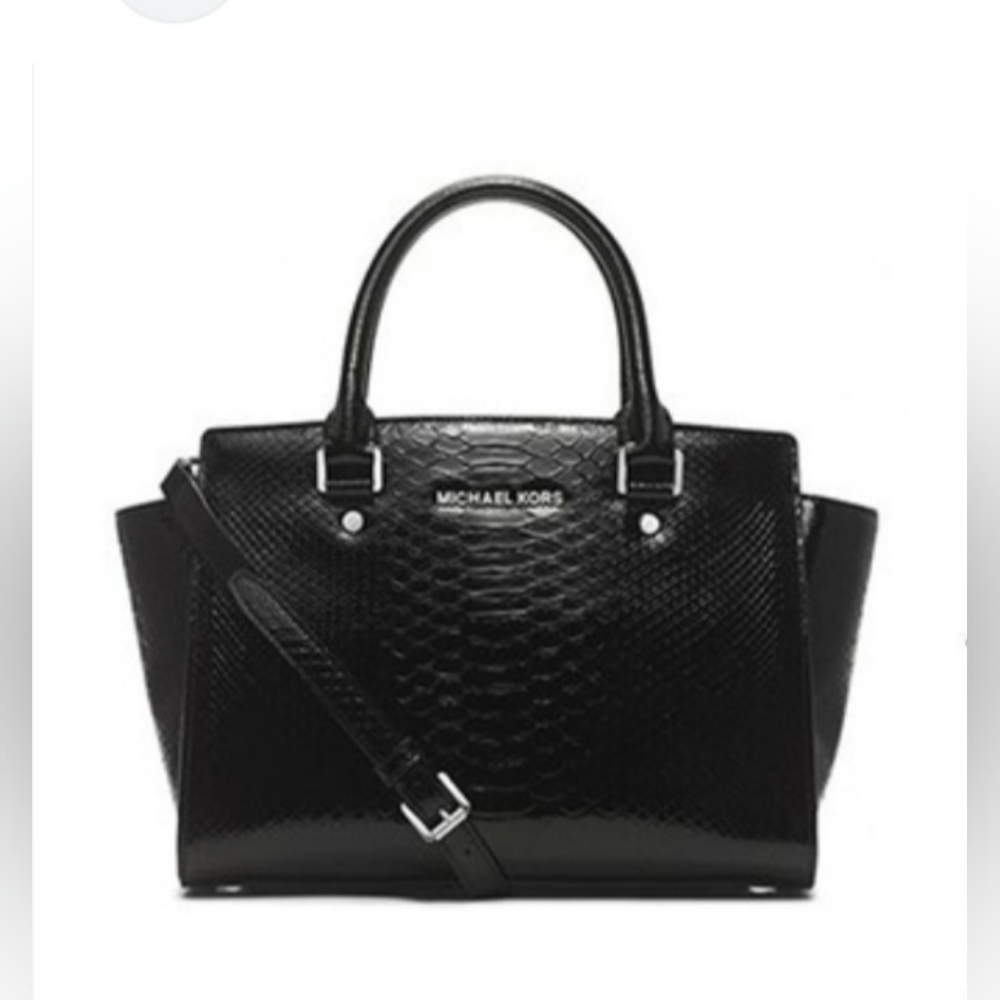 Michael Michael Kors Stemla Embossed Leather Satchel